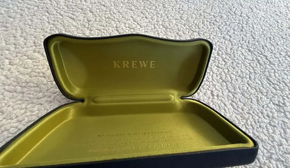 KREWE Sunglasses Hard Case Black Clamshell Microfiber Lined